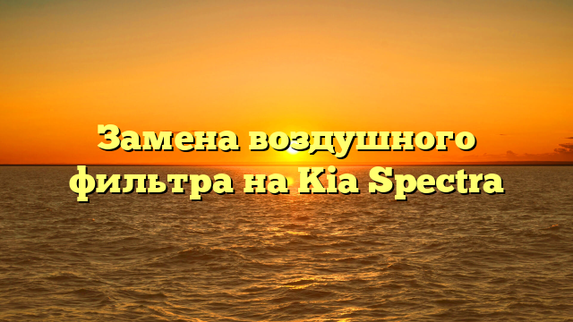 Замена воздушного фильтра на Kia Spectra