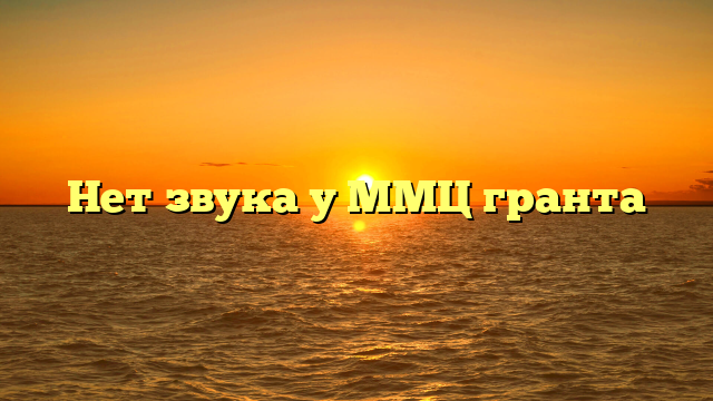 Нет звука у ММЦ гранта
